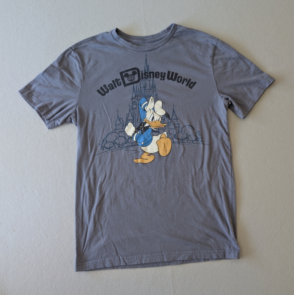 Walt Disney World Donald Duck Tee Shirt Short Sleeve WDW Magic Kingdom Blue Sz S